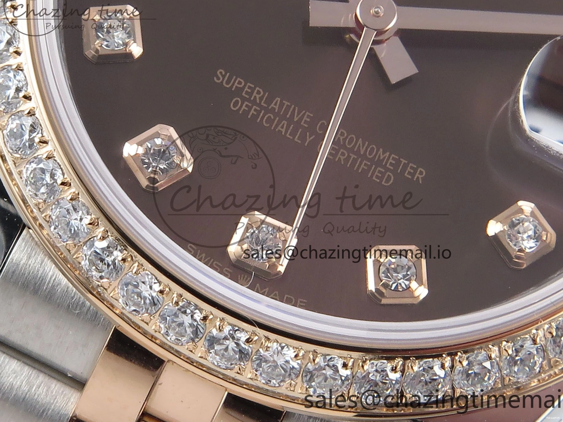 Bezel Diamonds DateJust 278381RBR Diamonds ARF 904L 1:1 Steel Dial Bracelet SS RG 31 Jubilee Edition Brown Best on ETA 2688 0402